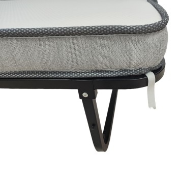 Ράντζο-κρεβάτι με στρώμα 10εκ Kamu pakoworld μαύρο 75x190εκ