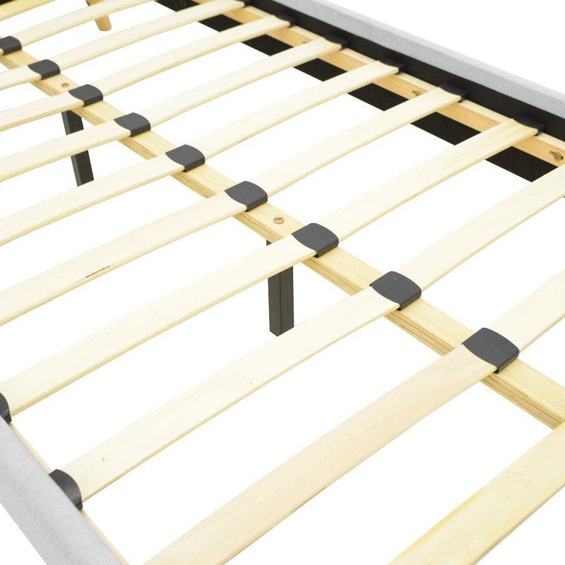 Κρεβάτι LumiLux pakoworld ύφασμα σε γκρι απόχρωση 160x200εκ