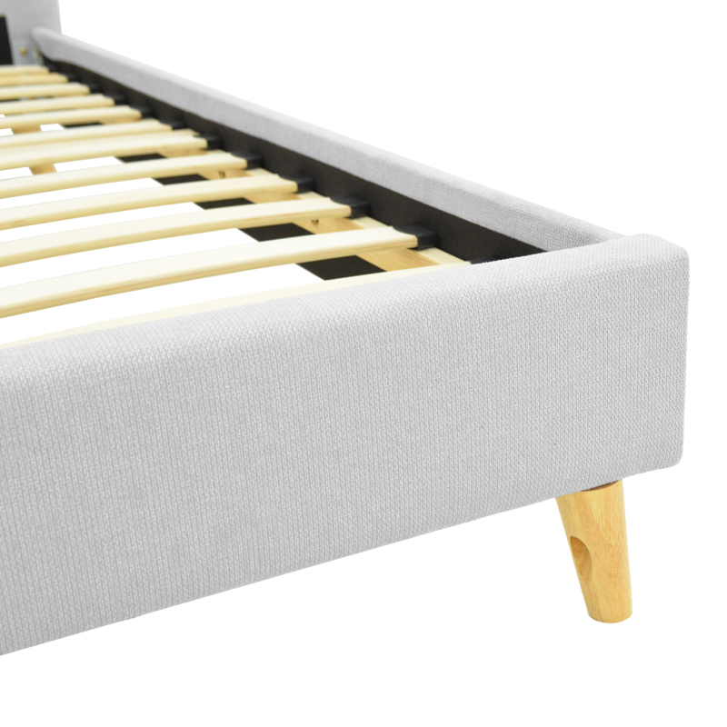 Κρεβάτι LumiLux pakoworld ύφασμα σε γκρι απόχρωση 160x200εκ