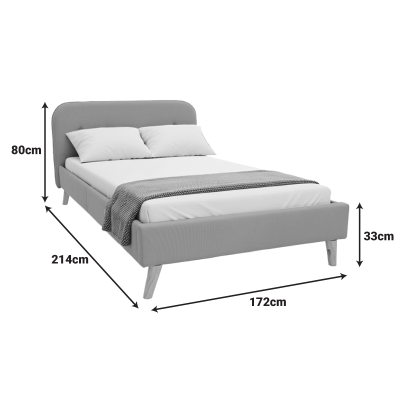 Κρεβάτι LumiLux pakoworld ύφασμα σε γκρι απόχρωση 160x200εκ