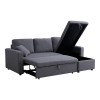 Γωνιακός αναστρέψιμος καναπές κρεβάτι Kamore pakoworld με αποθηκευτικό χώρο γκρι ύφασμα 223x146x85εκ