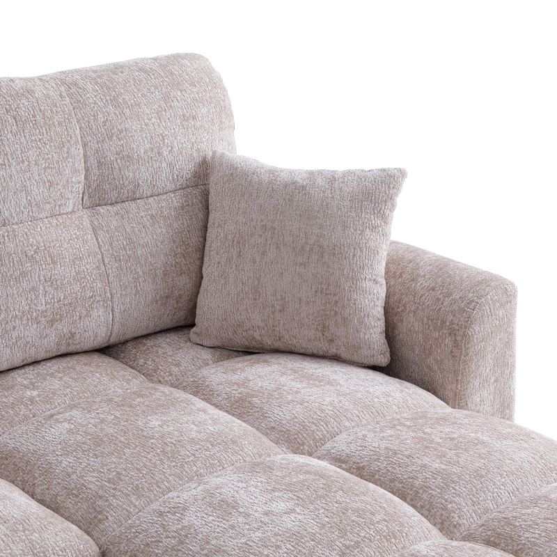 Γωνιακός αναστρέψιμος καναπές κρεβάτι Comfie pakoworld με αποθηκευτικό χώρο μπεζ ύφασμα 260x156x98εκ