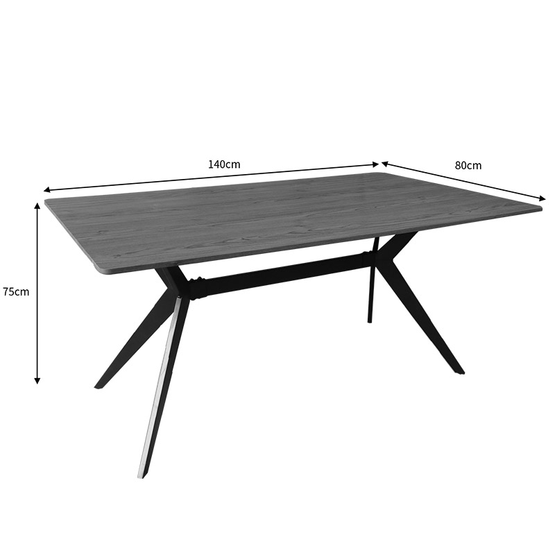 Τραπέζι Ezali pakoworld sonoma mdf με μαύρα μεταλλικά πόδια 140x80x75εκ