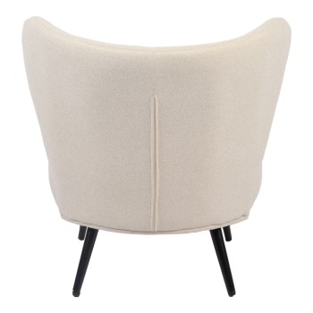 Πολυθρόνα Nagreta pakoworld κρεμ ύφασμα με μεταλλικό πόδι σε μαύρη απόχρωση 77x73x74εκ
