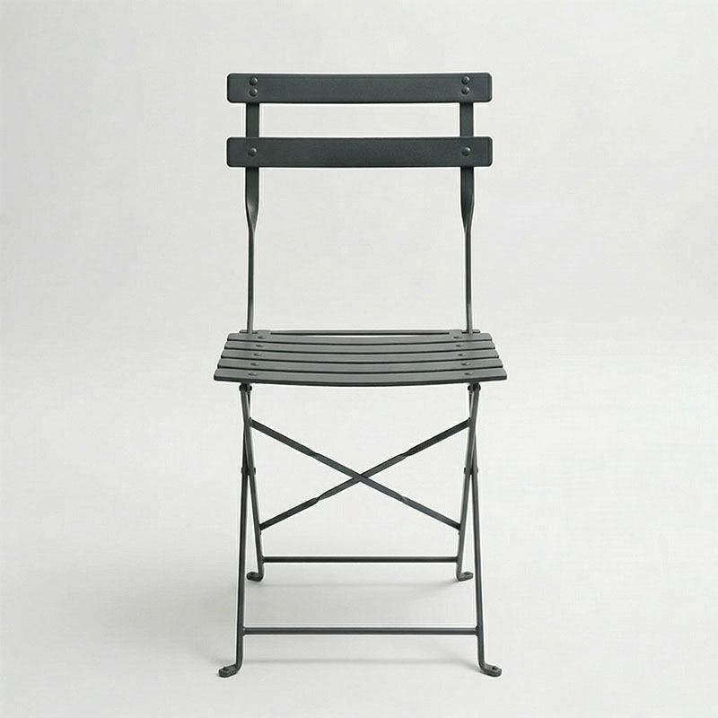 Καρέκλα Bistro pakoworld μεταλλική αναδιπλούμενη σε ανθρακί απόχρωση 42x46x82εκ