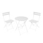 Τραπεζαρία Bistro pakoworld σετ 3τεμ μεταλλική αναδιπλούμενη σε λευκή απόχρωση Φ60x71εκ