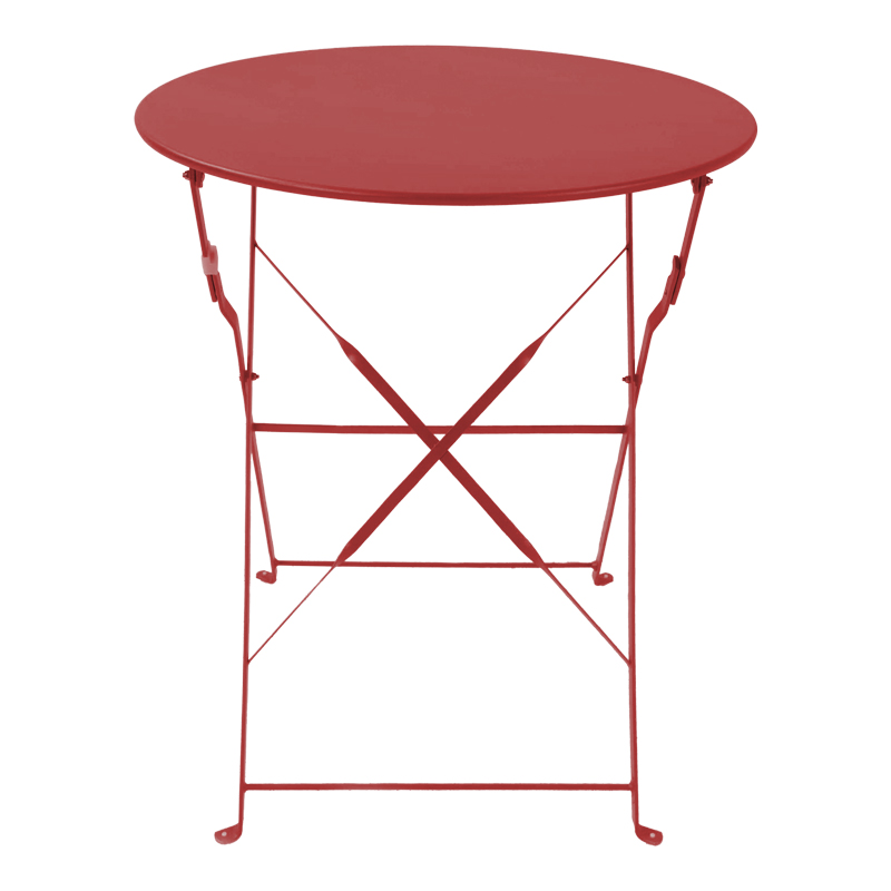 Τραπεζαρία Bistro pakoworld σετ 3τεμ μεταλλική αναδιπλούμενη σε terracotta απόχρωση Φ60x71εκ