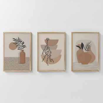 Πίνακας Derzy pakoworld τρίπτυχος με ψηφιακή εκτύπωση και πλαίσιο 33x1.5x48εκ