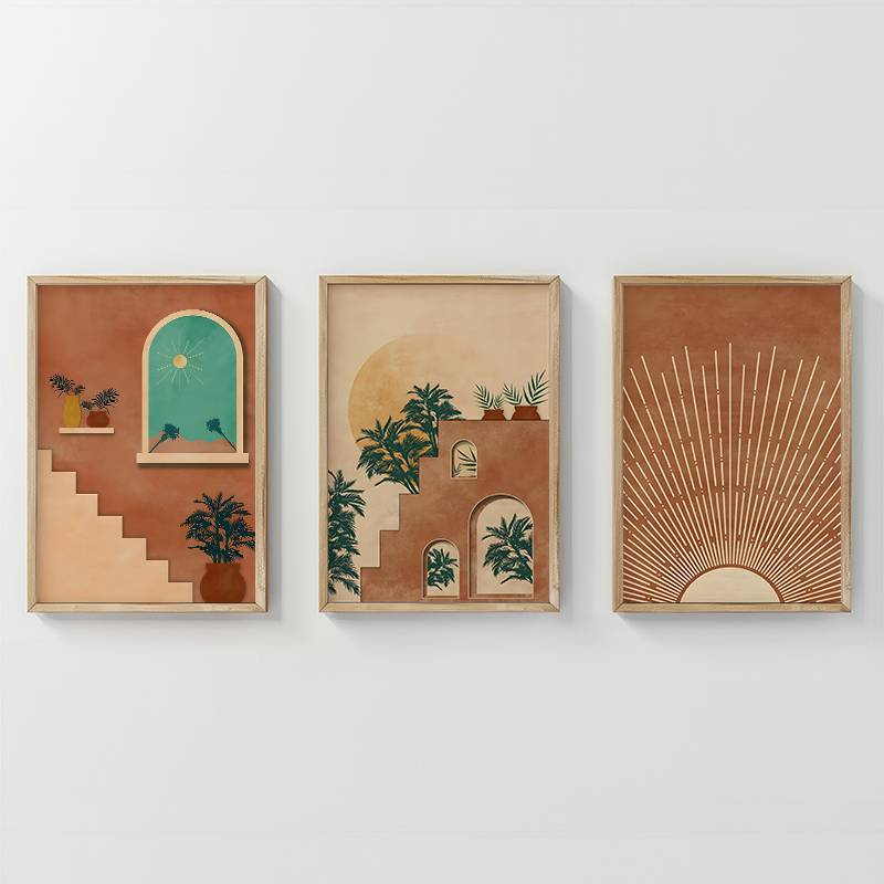 Πίνακας Affera pakoworld τρίπτυχος με ψηφιακή εκτύπωση και πλαίσιο 33x1.5x48εκ