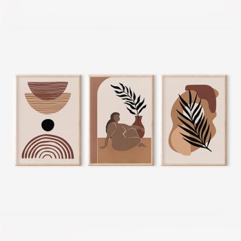 Πίνακας Fanzia pakoworld τρίπτυχος με ψηφιακή εκτύπωση και πλαίσιο 33x1.5x48εκ