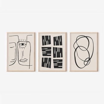 Πίνακας Lumora pakoworld τρίπτυχος με ψηφιακή εκτύπωση και πλαίσιο 33x1.5x48εκ