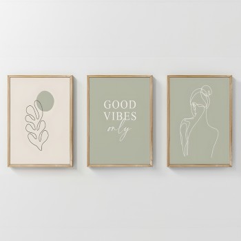 Πίνακας Veyra pakoworld τρίπτυχος με ψηφιακή εκτύπωση και πλαίσιο 33x1.5x48εκ