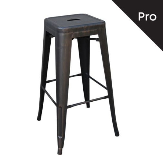 RELIX Σκαμπό Bar-Pro H.67cm, Στοιβαζόμενο, Μέταλλο Βαφή Antique Black RELIX Σκαμπό Bar-Pro H.67cm, Στοιβαζόμενο, Μέταλλο Βαφή Antique Black