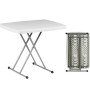 BLOW Τραπέζι Catering Πτυσσόμενο, Ρυθμιζόμενο Ύψος, Μέταλλο Γκρι, HDPE Άσπρο 36mm