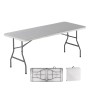 BLOW-R Τραπέζι Συνεδρίου - Catering Πτυσσόμενο (Βαλίτσα), Μέταλλο Γκρι, HDPE Άσπρο 40mm