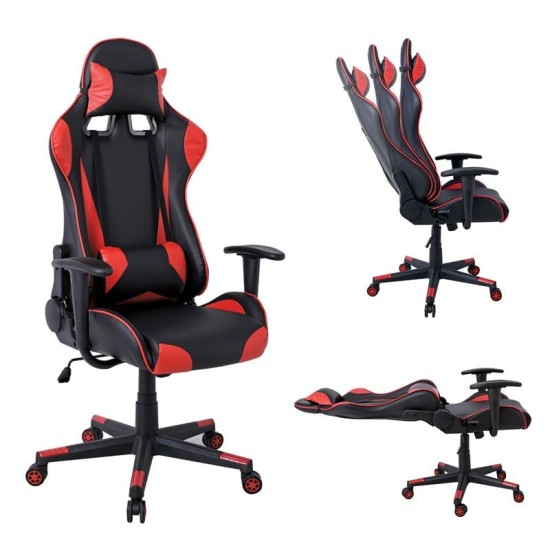 BF8050 Gaming Πολυθρόνα Γραφείου, Ανάκλιση Πλάτης έως 90°, Pu Μαύρο - Κόκκινο BF8050 Gaming Πολυθρόνα Γραφείου, Ανάκλιση Πλάτης έως 90°, Pu Μαύρο - Κόκκινο