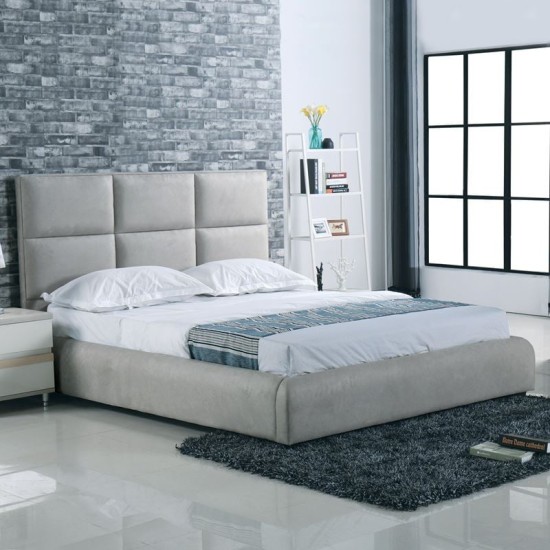MAXIM Κρεβάτι Διπλό, για Στρώμα 160x200cm, Ύφασμα Απόχρωση Ανοιχτό Γκρι MAXIM Κρεβάτι Διπλό, για Στρώμα 160x200cm, Ύφασμα Απόχρωση Ανοιχτό Γκρι