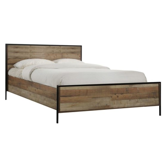 PALLET Κρεβάτι Διπλό, για Στρώμα 160x200cm, Μέταλλο Βαφή Μαύρο, Antique Oak PALLET Κρεβάτι Διπλό, για Στρώμα 160x200cm, Μέταλλο Βαφή Μαύρο, Antique Oak