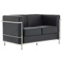 GENOVA Καναπές Σαλονιού Καθιστικού 2Θέσιος, Inox Pu Μαύρο