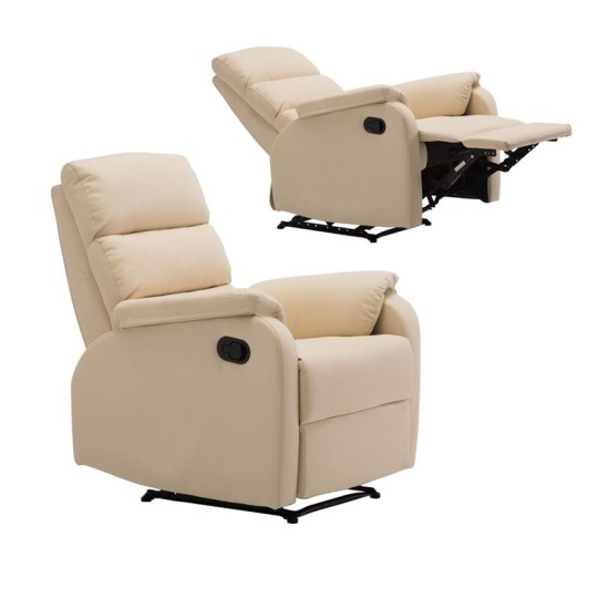 COMFORT Πολυθρόνα Relax Σαλονιού - Καθιστικού, PU Μπεζ COMFORT Πολυθρόνα Relax Σαλονιού - Καθιστικού, PU Μπεζ