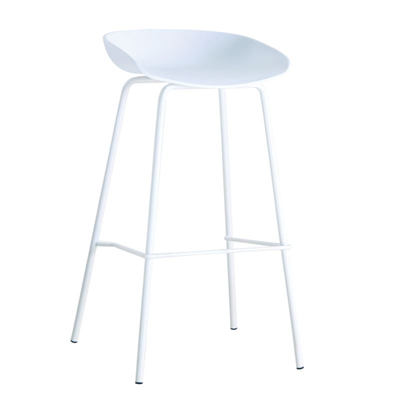 PENTOS Σκαμπό BAR, Μέταλλο Βαφή Άσπρο, PP Άσπρο