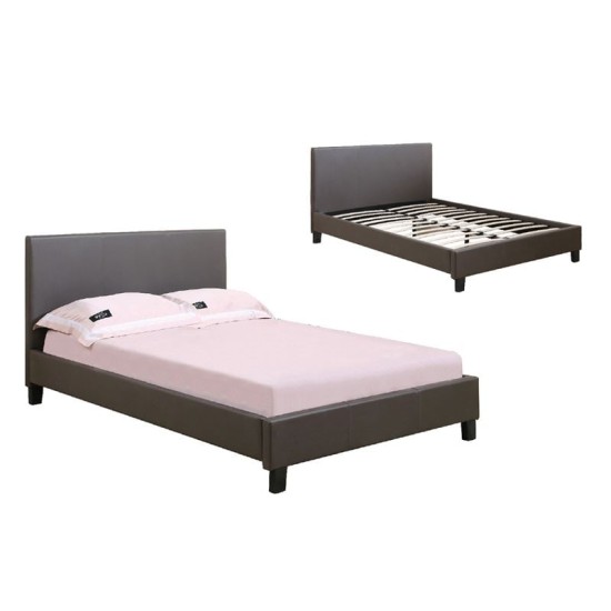 WILTON Κρεβάτι Μονό, για Στρώμα 90x190cm, Pu Σκούρο Καφέ WILTON Κρεβάτι Μονό, για Στρώμα 90x190cm, Pu Σκούρο Καφέ