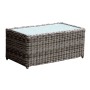 ARIZONA Τραπεζάκι Σαλονιού Κήπου ALU, Wicker Grey Brown, Γυαλί Tempered 5mm