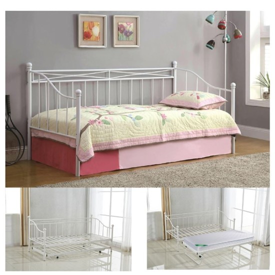 MARIN Daybed Κρεβάτι (90x190) + Βοηθητικό Κρεβάτι (85x185) Μέταλλο Βαφή Άσπρο MARIN Daybed Κρεβάτι (90x190) + Βοηθητικό Κρεβάτι (85x185) Μέταλλο Βαφή Άσπρο