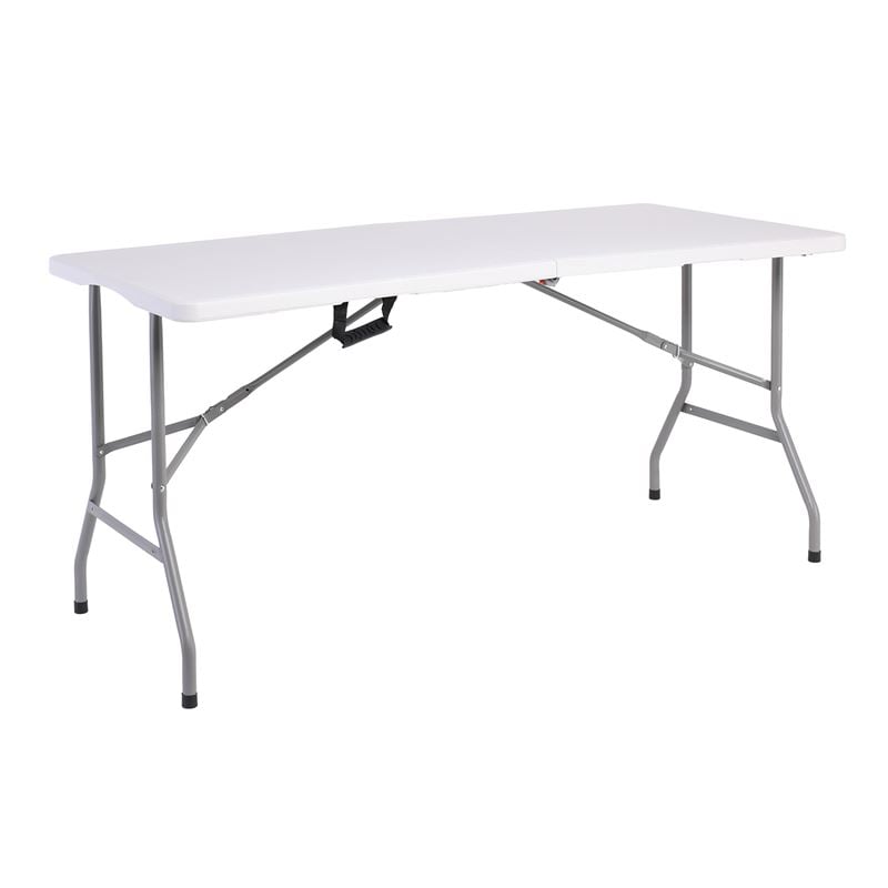 BLOW-R Τραπέζι Συνεδρίου - Catering Πτυσσόμενο (Βαλίτσα), Μέταλλο Βαφή Γκρι, HDPE Άσπρο