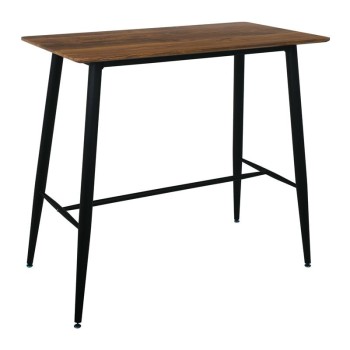 LAVIDA Τραπέζι BAR Μέταλλο Βαφή Μαύρο, Επιφάνεια Απόχρωση Antique Oak