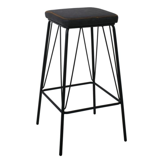 PANTON Σκαμπό BAR, Μέταλλο Βαφή Μαύρο, PU Απόχρωση Vintage Black PANTON Σκαμπό BAR, Μέταλλο Βαφή Μαύρο, PU Απόχρωση Vintage Black