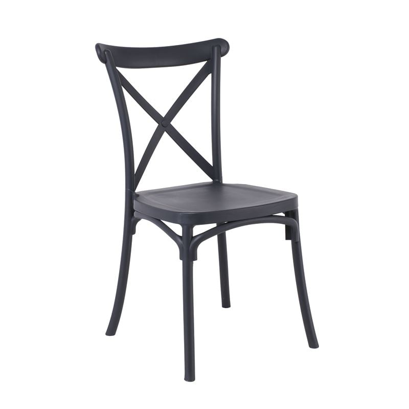 DESTINY Καρέκλα Πολυπροπυλένιο (PP), Απόχρωση Ανθρακί, Στοιβαζόμενη