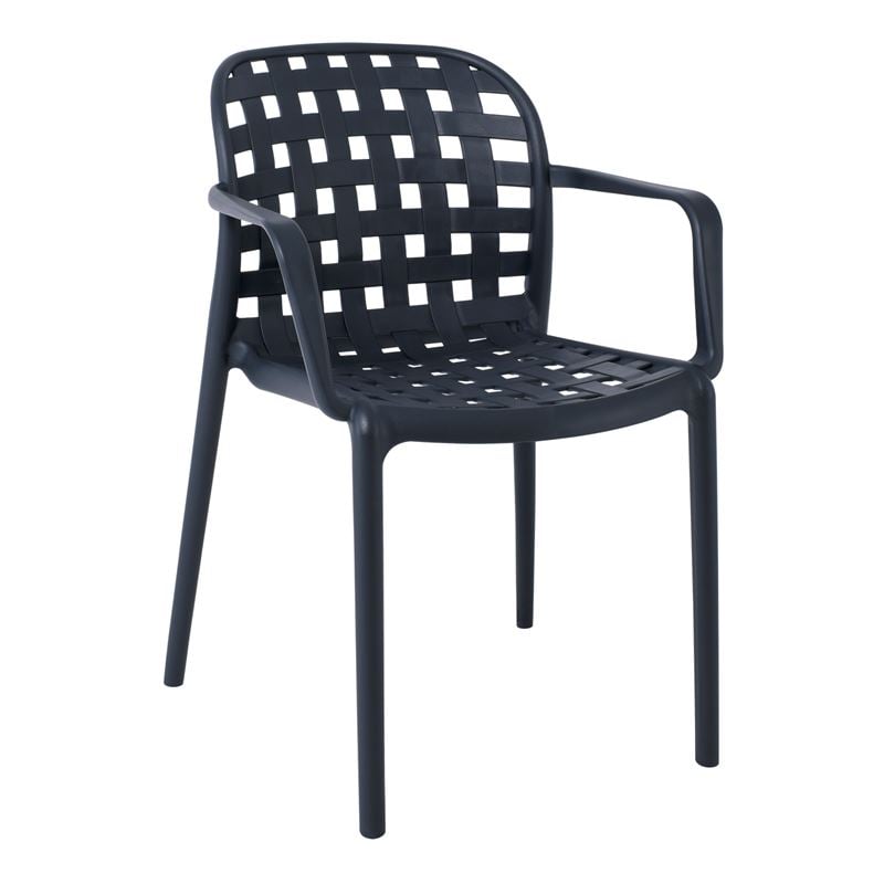 DENON Πολυθρόνα Στοιβαζόμενη Πολυπροπυλένιο (PP-UV) Ανθρακί