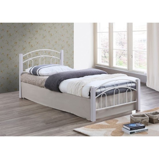 NORTON Κρεβάτι Διπλό, για Στρώμα 140x190cm, Μέταλλο Βαφή Άσπρο, Ξύλο Άσπρο NORTON Κρεβάτι Διπλό, για Στρώμα 140x190cm, Μέταλλο Βαφή Άσπρο, Ξύλο Άσπρο