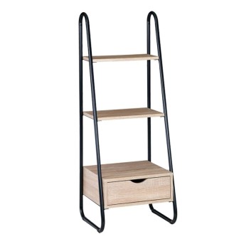 Ραφιέρα Μέταλλο Βαφή Μαύρο, Απόχρωση Σημύδας