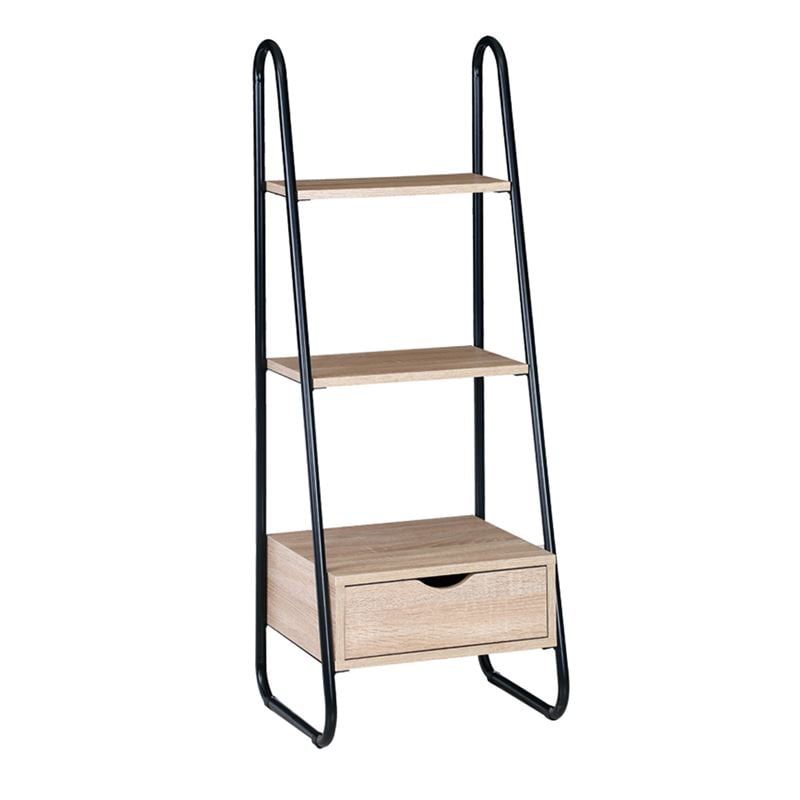 Ραφιέρα Μέταλλο Βαφή Μαύρο, Απόχρωση Σημύδας