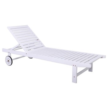 LUGANO Ξαπλώστρα Ξύλο Acacia, Απόχρωση Άσπρο