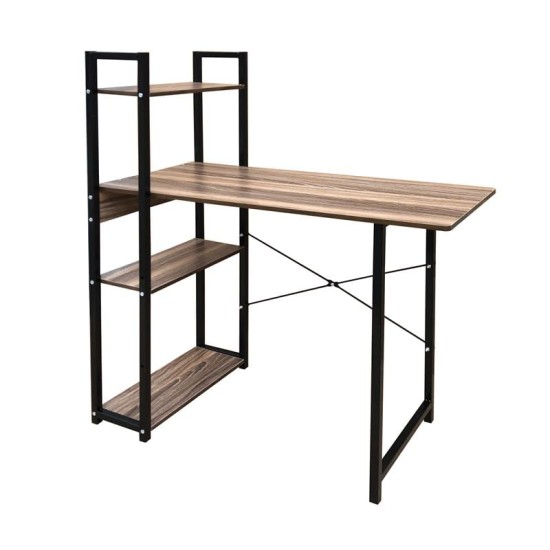 ΓΡΑΦΕΙΟ Η/Υ 4 Ράφια Μέταλλο Βαφή Μαύρο - Melamine Απόχρωση Καρυδί ΓΡΑΦΕΙΟ Η/Υ 4 Ράφια Μέταλλο Βαφή Μαύρο - Melamine Απόχρωση Καρυδί