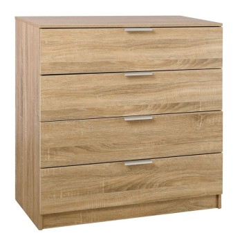 DRAWER Συρταριέρα με 4 Συρτάρια, Απόχρωση Sonoma