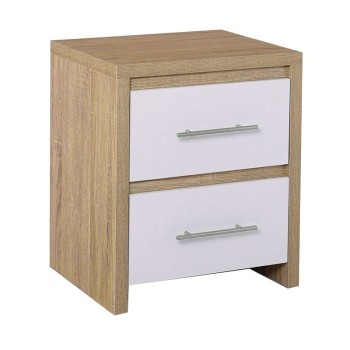 KENNEL Κομοδίνο 2 Συρτάρια, Απόχρωση Sonoma Άσπρο