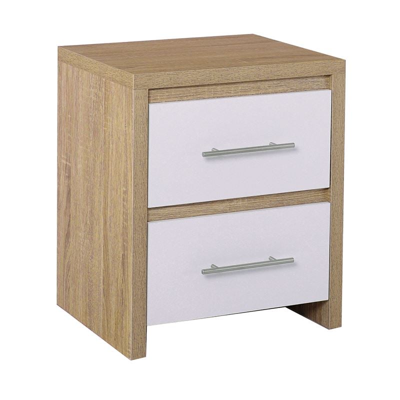 KENNEL Κομοδίνο 2 Συρτάρια, Απόχρωση Sonoma Άσπρο