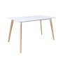 MARTIN Τραπέζι Κουζίνας - Εστιατορίου, Οξιά Φυσικό, MDF Άσπρο