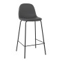 CELINA Σκαμπό BAR με Πλάτη, Κάθισμα H.67cm, Μέταλλο Βαφή Μαύρο, Pvc Γκρι