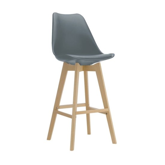 MARTIN Σκαμπό BAR Οξιά Φυσικό, Κάθισμα Η.67cm, PP-Pu Γκρι, Μονταρισμένη Ταπετσαρία MARTIN Σκαμπό BAR Οξιά Φυσικό, Κάθισμα Η.67cm, PP-Pu Γκρι, Μονταρισμένη Ταπετσαρία