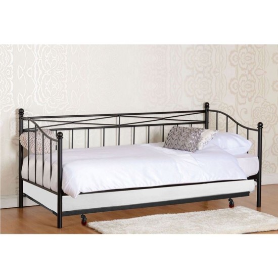 MARIN Set: Daybed με Στρώμα 90x190 + Βοηθητικό Κρεβάτι με Στρώμα 85x185 Μέταλλο Μαύρο MARIN Set: Daybed με Στρώμα 90x190 + Βοηθητικό Κρεβάτι με Στρώμα 85x185 Μέταλλο Μαύρο