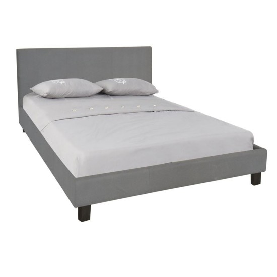 WILTON Κρεβάτι Διπλό, για Στρώμα 160x200cm, Ύφασμα Γκρι WILTON Κρεβάτι Διπλό, για Στρώμα 160x200cm, Ύφασμα Γκρι