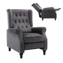 CHESTER Relax Πολυθρόνα Μπερζέρα Σαλονιού, Καθιστικού Ύφασμα Velure Γκρι