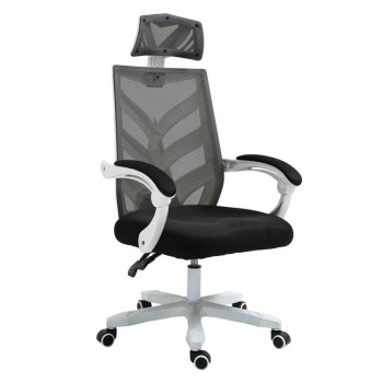BF2985 Πολυθρόνα Γραφείου Διευθυντή, Άσπρο - Mesh Μαύρο