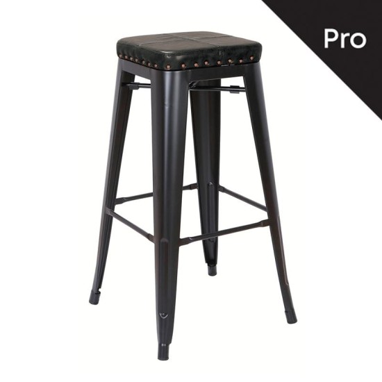 RELIX Σκαμπό Bar-Pro, Στοιβαζόμενο, Μέταλλο Βαφή Μαύρο Matte, Pu Μαύρο RELIX Σκαμπό Bar-Pro, Στοιβαζόμενο, Μέταλλο Βαφή Μαύρο Matte, Pu Μαύρο