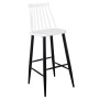 LAVIDA Σκαμπό BAR με Πλάτη, Μέταλλο Βαφή Μαύρο, PP Άσπρο